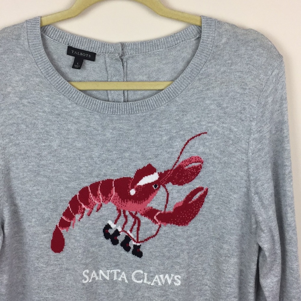 Talbots - RARE - Santa Claws Lobster Long Sleeve Sweater - Picture 4 of 10